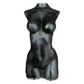 Lumanare stil statueta negru handmade 15cm