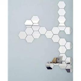 Set oglinzi design hexagon silver - oglinzi decorative acrilice cristal -...