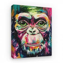 Tablou Canvas Arta Moderna - Cimpanzeu Multicolor, 60 x 40 cm