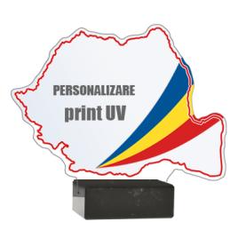 Trofeu din Acril Romania Dimensiune 19x17 cm