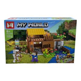 Set de constructie MM, MyWorld of Minecraft cu efecte luminoase, 314 piese