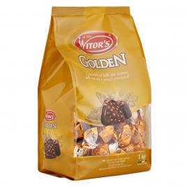 Praline witor's golden din ciocolata cu lapte si umplutura cremoasa de alune si cereale crocante 1kg