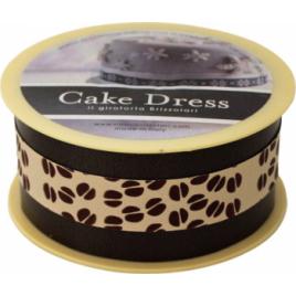 Banda decorativa Cake Dress pentru torturi si prajituri 4.5cm x 20m Candy Maron Cafea
