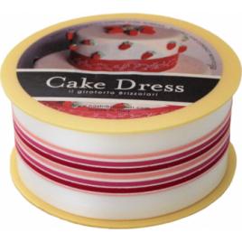 Banda decorativa Cake Dress pentru torturi si prajituri 4.5cm x 20m Mini Stripes Roz