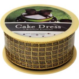 Banda decorativa textila Cake Dress pentru torturi si prajituri 4.5cm x 10m Gold maron