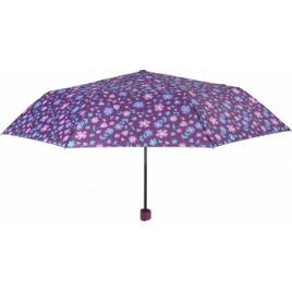 Umbrela dama MINI manuala Perletti fantezie violet cu flori