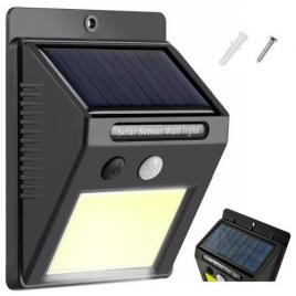 Lampa solară puternica, 48 LED-uri COB, Rezistența la apa, IP65, senzor de mișcare și de lumina, negru
