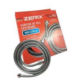 Furtun de dus zerix flexibil extensibil metalic 160-220 cm