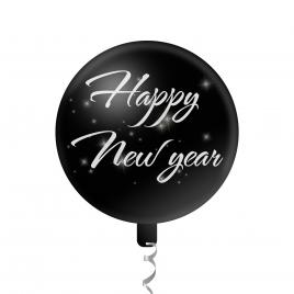 Balon decorativ model „happy new year” - 45 cm - gri
