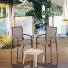 Set mobilier gradina - terasa masa cu 2 scaune royal cappuccino
