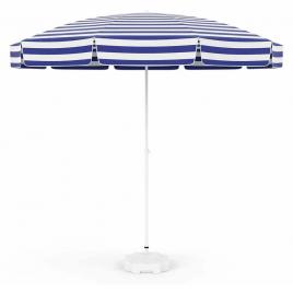 Umbrela de soare pentru plaja cu suport protectie UV Ø 180 cm albastra cu alb