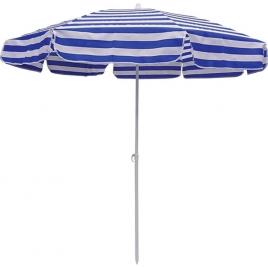 Umbrela de soare pentru plaja protectie UV Ø 180 cm albastra cu alb