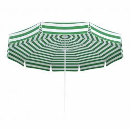 Umbrela de soare pentru plaja cu suport protectie UV Ø 180 cm verde cu alb