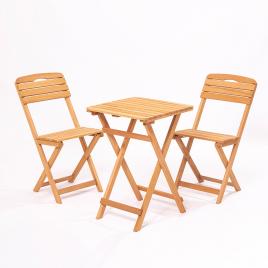 Set mobilier gradina - terasa bistro cu 2 scaune si 1 masuta pliabile lemn...