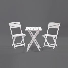 Set mobilier gradina - terasa bistro cu 2 scaune si 1 masuta pliabile alb