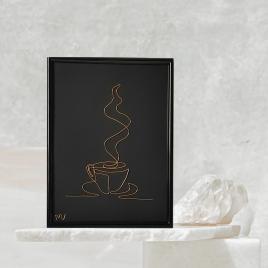 Tablou ceasca de cafea aburinda, 18×24 cm