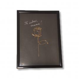 Tablou trandafir cu mesaj, 13×18 cm