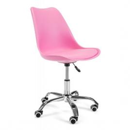 Scaun de birou pentru copii rotativ roz max 125 kg 44x40x80 90 cm