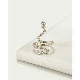 Inel Snake argintiu, model sarpe ajustabil SYGGY