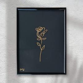 Trandafir, tablou placat cu aur, 19×25 cm – cod 3312