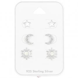 Set cercei din argint 925 soare, luna si stelele