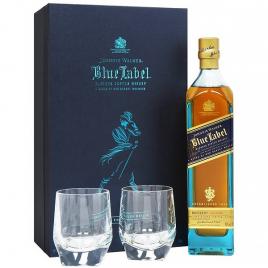 Whisky johnnie walker blue label, whisky 0.7l + 2 pahare