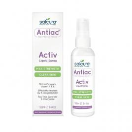 Spray Salcura Antiac, fata si corp, pentru curatarea pielii congestionate cu acnee, Omega, vitamina A, E, 100 ml