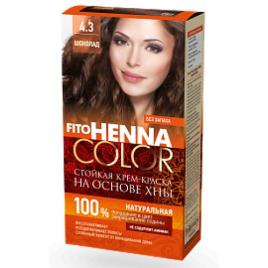 Vopsea de par permanenta fara amoniac Henna Color 4.3 CIOCOLATIU, FITO COSMETIC, 115 ml