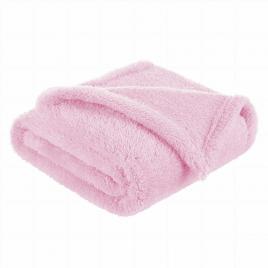 Bocioland - paturica pufoasa pentru copii, din fleece, dimensiune 80 x 100 cm, pink