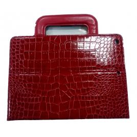 Husa pentru tableta Ipad rosu cu maner, imitatie piele Crocodil, 24 x 17 cm,VIVO