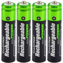 Baterii reancarcabile tip AAA, 4 bucati, HR03/MN2400, capacitate 550mAh, Lloytron