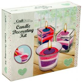 Set 3 lumanari cu nisip colorat, Candle Decorating Kit, Craft Deco