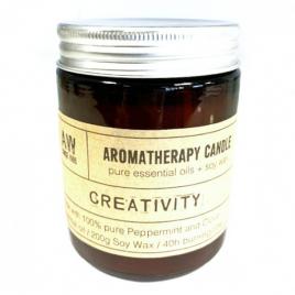 Lumanare aromaterapie creativity, menta si scortisoara, 200 g