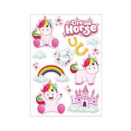 Set stickere perete 3d unicorn dream horse toi-toys tt46144a