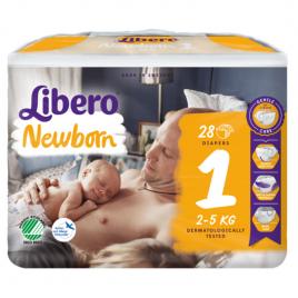 Scutece Libero Baby Soft 1 New Born, 2-5 kg, 28 buc
