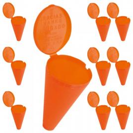 Set 10 scrumiere de plaja cu capac si sistem de separare a particulelor 67 x 115 mm, portocaliu