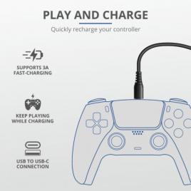 Trust gxt 226 play & charge cable 3m for ps5
