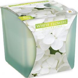 Lumanare parfumata pahar mat white flowers