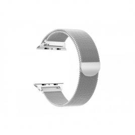 Curea magnetica compatibila apple watch, metalica, reglabila argintiu 38/40 mm