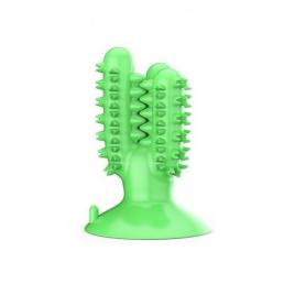 Jucarie model perie pentru curatarea dintilor la caini, gonga® verde