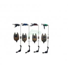 Set 4 Avertizori / Senzori pescuit TLI 01 Si 4 Swingeri Lumino, Swingere cu led baterii incluse