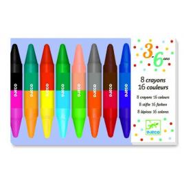 Creioane de colorat duble, djeco