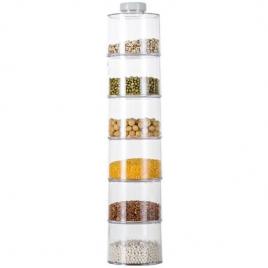 Carusel condimente cu 6 recipiente transparente,spice tower