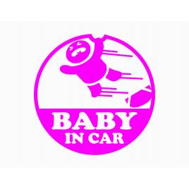 Sticker autocolant autoturism - Baby on board speed - 10 x 10 cm - Roz