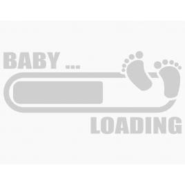 Sticker autocolant autoturism - Baby loading - 15 x 7 cm Alb