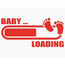 Sticker autocolant autoturism - Baby loading - 15 x 7 cm Rosu