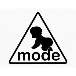Sticker autocolant autoturism - Baby mode - 12 x 10.6 cm Negru