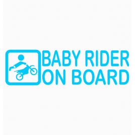 Sticker autocolant autoturism - Baby rider on board - 15 x 4.3 cm Albastru