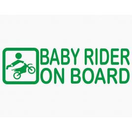 Sticker autocolant autoturism - Baby rider on board - 15 x 4.3 cm Verde deschis