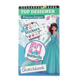 Carte de colorat top designer cu stickere si sabloane incluse toi-toys tt46101z